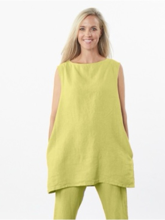 bryn Walker Tops - Bryn Walker linen sleeveless tunic size small oversized side slit